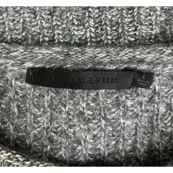 Jenni Kayne Ranch Fisherman Sweater 100% Cashmere Grey Roll Neck Size Large - Picture 8 of 9